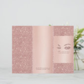 Eyelash Makeup Artist Rose Gold Salon Tri-Fold (Standing Front)