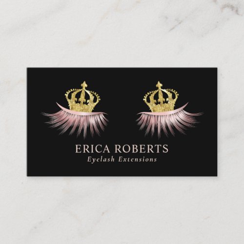 Eyelash Makeup Artist Royal Rose Gold Lashes Business Card