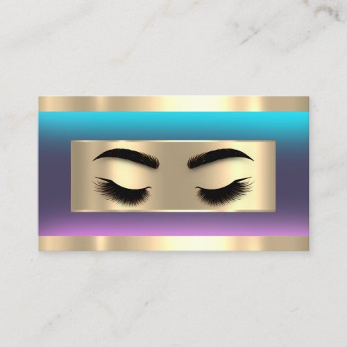  Eyelash Makeup QR Code Logo Pink Smoky Frame Business Card