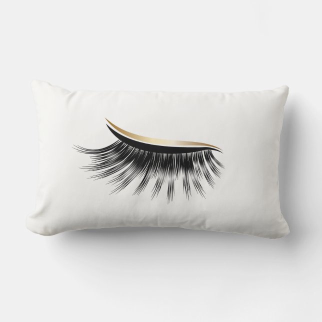 Eyelash Print Lashes Makeup Lover Lumbar Pillow (Front)