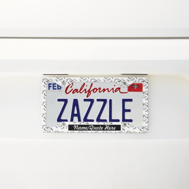 Eyelash Salon Abstract License Plate Frame (On Car)