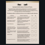 Eyelash Salon Liability Waiver Gold Border Flyer<br><div class="desc">Eyelash Extension Liability Waiver & Release Form Gold Border Flyers.</div>