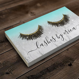 Eyelash Technician Turquoise Marble Lash Loyalty Card