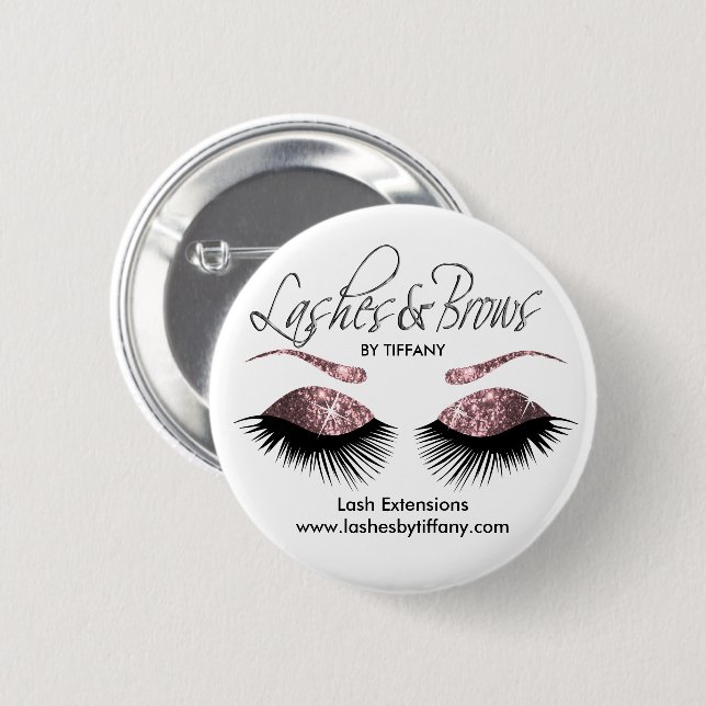 Eyelashes and Brows - Dusty Rose Button (Front & Back)