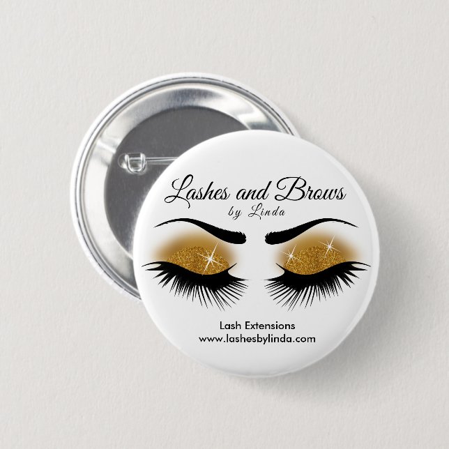 Eyelashes and Brows - Gold Button (Front & Back)