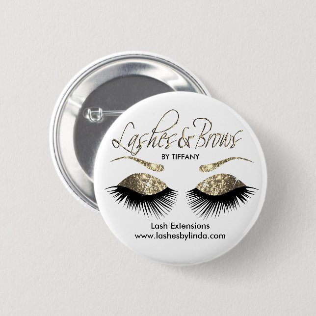 Eyelashes and Brows - Gold Button (Front & Back)