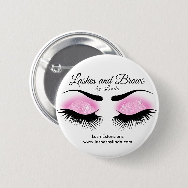 Eyelashes and Brows - Pink Button (Front & Back)