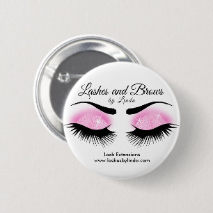 Eyelashes and Brows - Pink Button