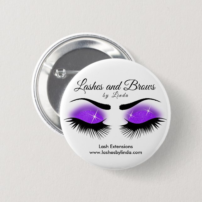 Eyelashes and Brows - Purple Button (Front & Back)