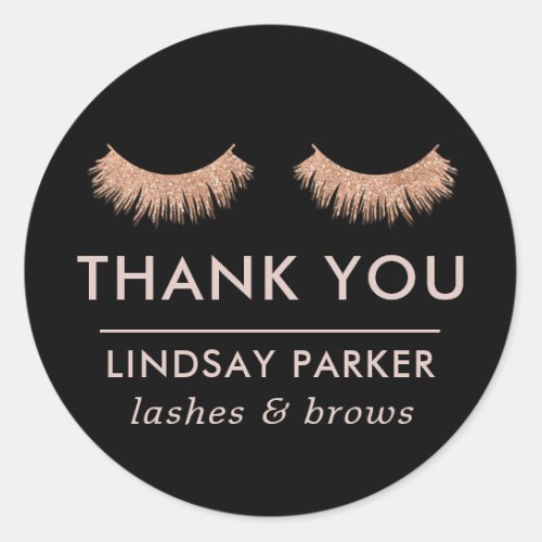 Eyelashes Black Makeup Artist Thank You Sticker