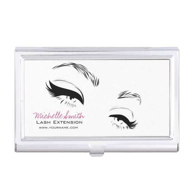 Eyelashes brows Permanent Makeup Artist Eyes Lash Business Card Case (Front)