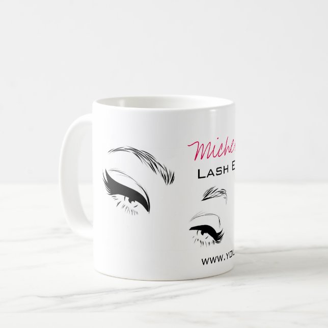 Eyelashes brows Permanent Makeup Artist Eyes Lash Coffee Mug (Front Left)