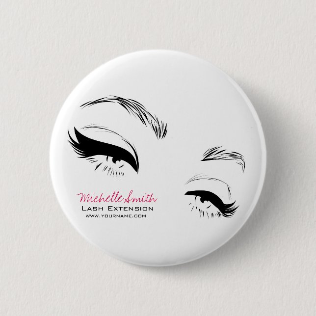 Eyelashes brows Permanent Makeup Artist Eyes Lash Pinback Button (Front)