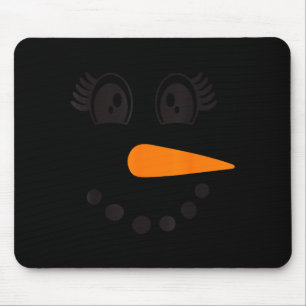 Eyelashes Christmas Outfit Snowman Face Costume Gi Mouse Pad