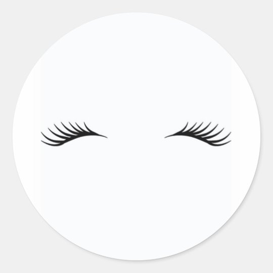 Eyelashes Classic Round Sticker