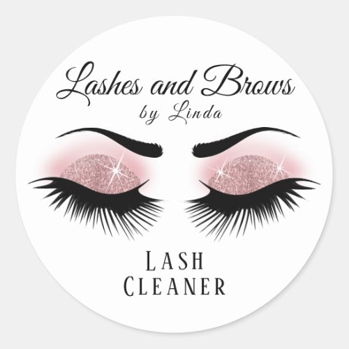 Eyelashes Extension Cleaner Design _ Rose Gold Classic Round Sticker