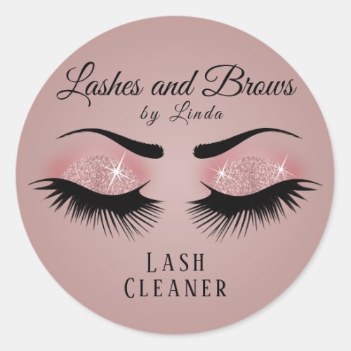 Eyelashes Extension Cleaner _ Rose Gold Classic Round Sticker