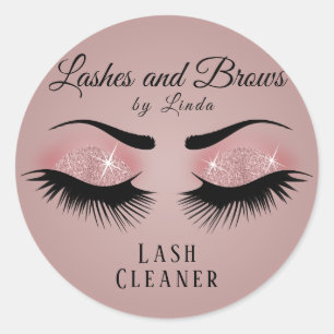 Eyelashes Extension Cleaner - Rose Gold Classic Round Sticker