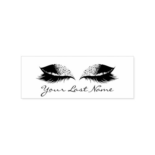 Eyelashes Extension Makeup Artist Beauty Logo Rubber Stamp