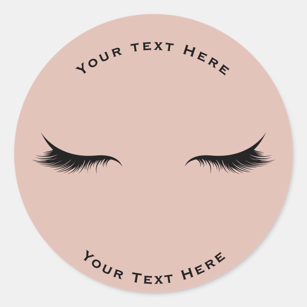 Eyelashes Lashes Beauty Salon Spa Makeup Custom Classic Round Sticker ...