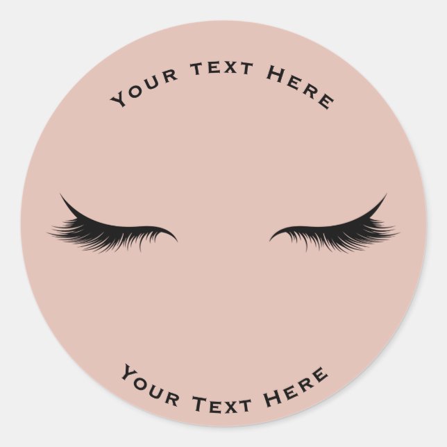 Eyelashes Lashes Beauty Salon Spa Makeup Custom Classic Round Sticker (Front)
