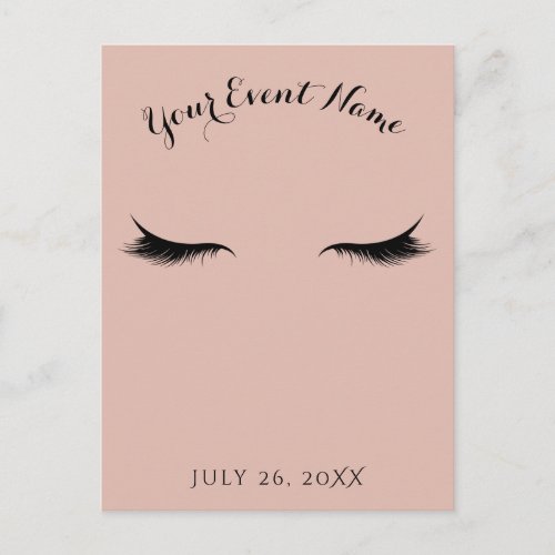 Eyelashes Lashes Beauty Salon Spa Makeup Event Invitation Postcard