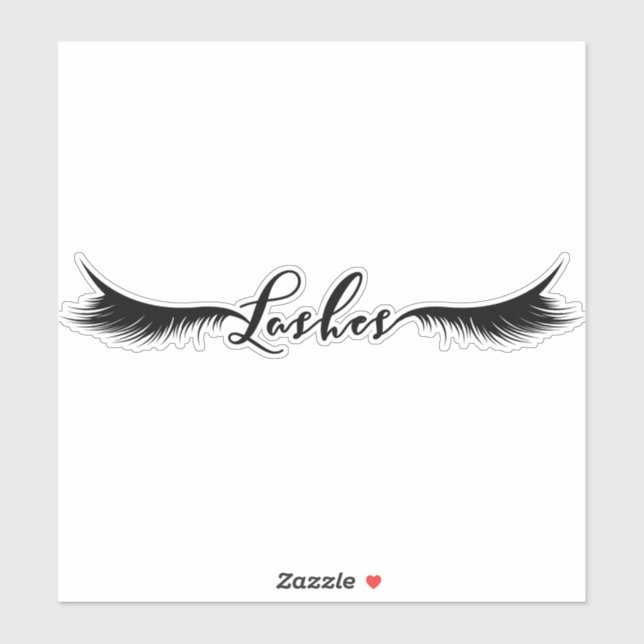 Eyelashes Lashes Brows Makeup Eyes Logo Type Sticker (Sheet)