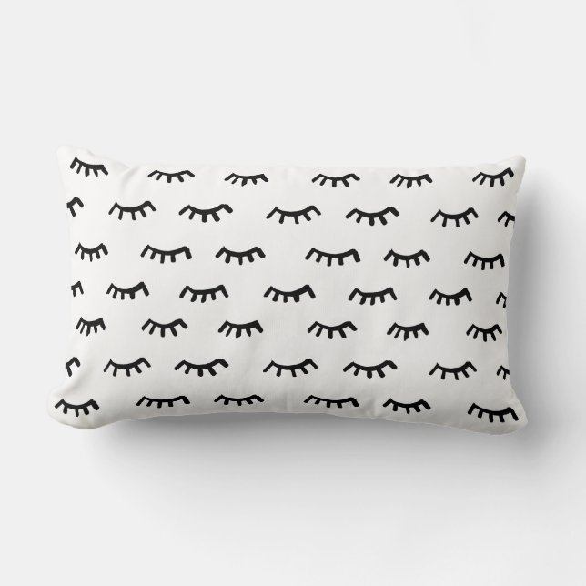 Eyelashes lumbar throw pillow cushion (Front)
