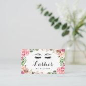 Eyelashes Makeup Artist Romantic Floral Wrapping Business Card (Standing Front)