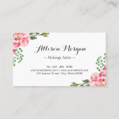Eyelashes Makeup Artist Romantic Floral Wrapping Business Card (Back)
