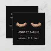 Eyelashes Makeup Artist Rose Gold Business Card (Front/Back)