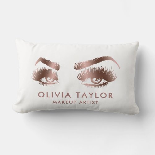 Eyelashes Makeup Artist Rose Gold Eyes Brows Lumbar Pillow