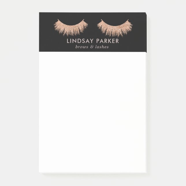 Eyelashes Makeup Artist Stylish Black Post-it-Note Post-it Notes (Front)