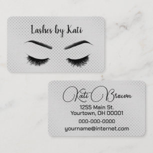 Eyelashes On Silver Dots Business Card