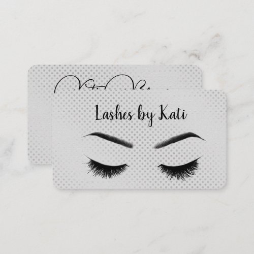 Eyelashes On Silver Dots Business Card