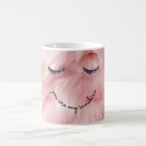 Eyelashes Pink Faux Fur Coffee Mug