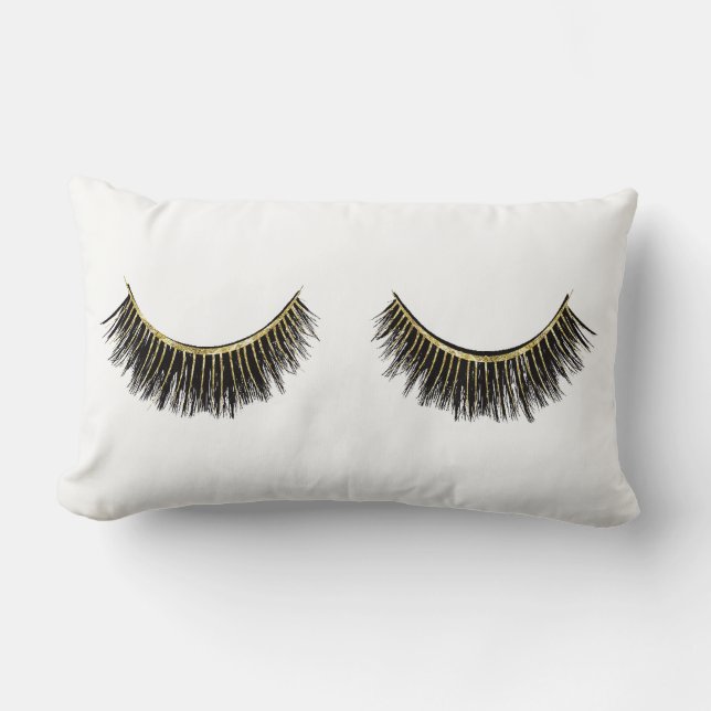 Eyelashes Print Lashes Lumbar Pillow (Front)