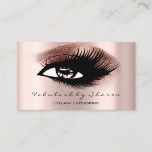 Eyelashes Professional Makeup Artist Rose Gold Business Card