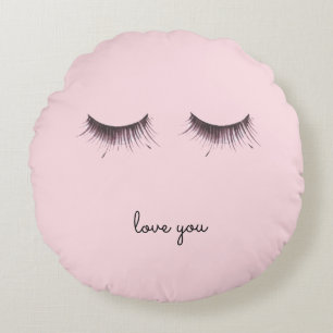 Eyelashes Round Pillow