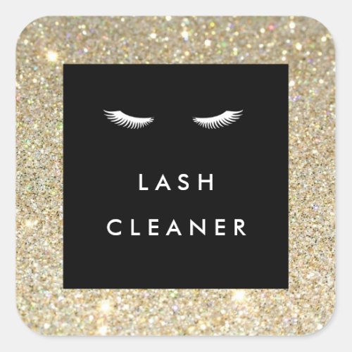 Eyelashes with Gold Glitter Lash Cleaner Stickers