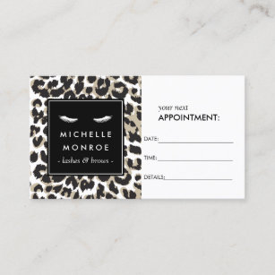 Eyelashes with Leopard Print Appointment Card