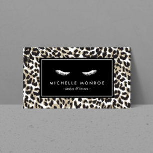 Eyelashes with Leopard Print Business Card