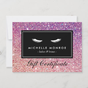 Eyelashes with Purple/Pink Glitter Gift Card