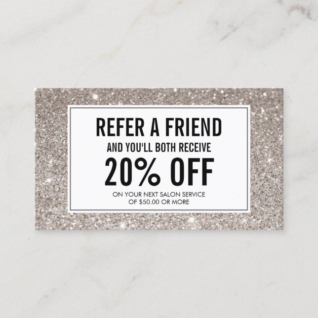 Eyelashes with Silver Glitter Salon Referral (Front)