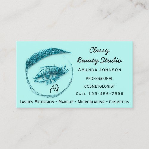 EyelashMakeup Nail Microblade Logo QrCode Monogram Business Card