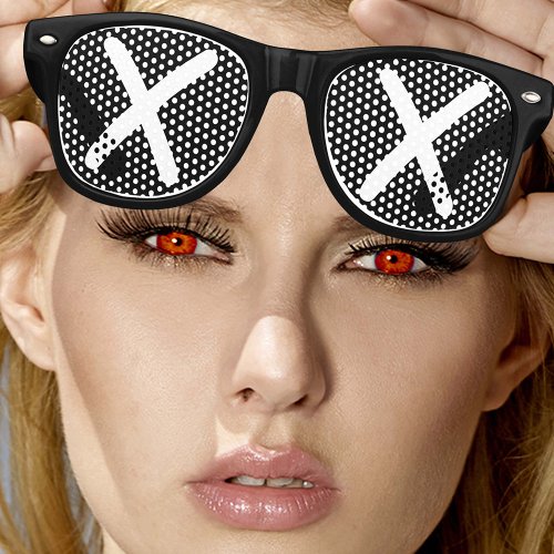 Eyeless XX eyes retro Shades Fun Party Sunglasses