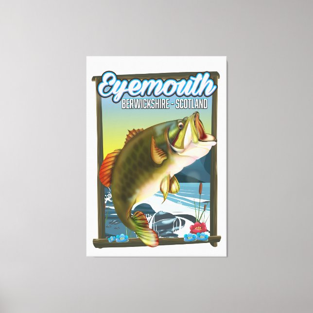 Eyemouth Berwickshire Scotland fishing poster. Canvas Print (Front)