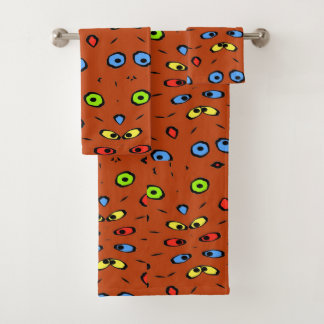 Eyes Abstract, add text Bath Towel Set