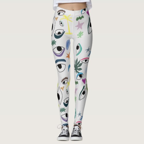 Eyes Abstract Art Pattern  Leggings