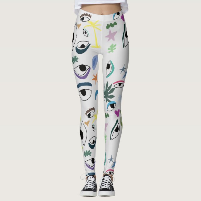 Eyes Abstract Art Pattern  Leggings (Front)